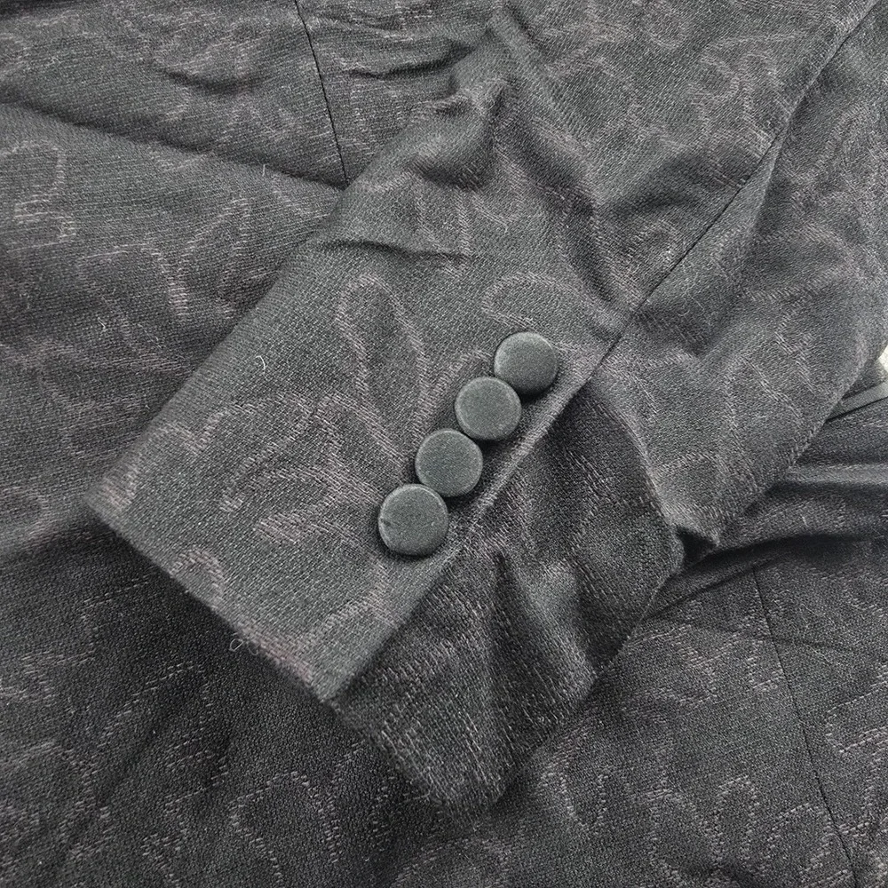 Ted Baker Josh Tuxedo Jacket Mens 42L Black Floral Jacquard Wool Cashmere Italy